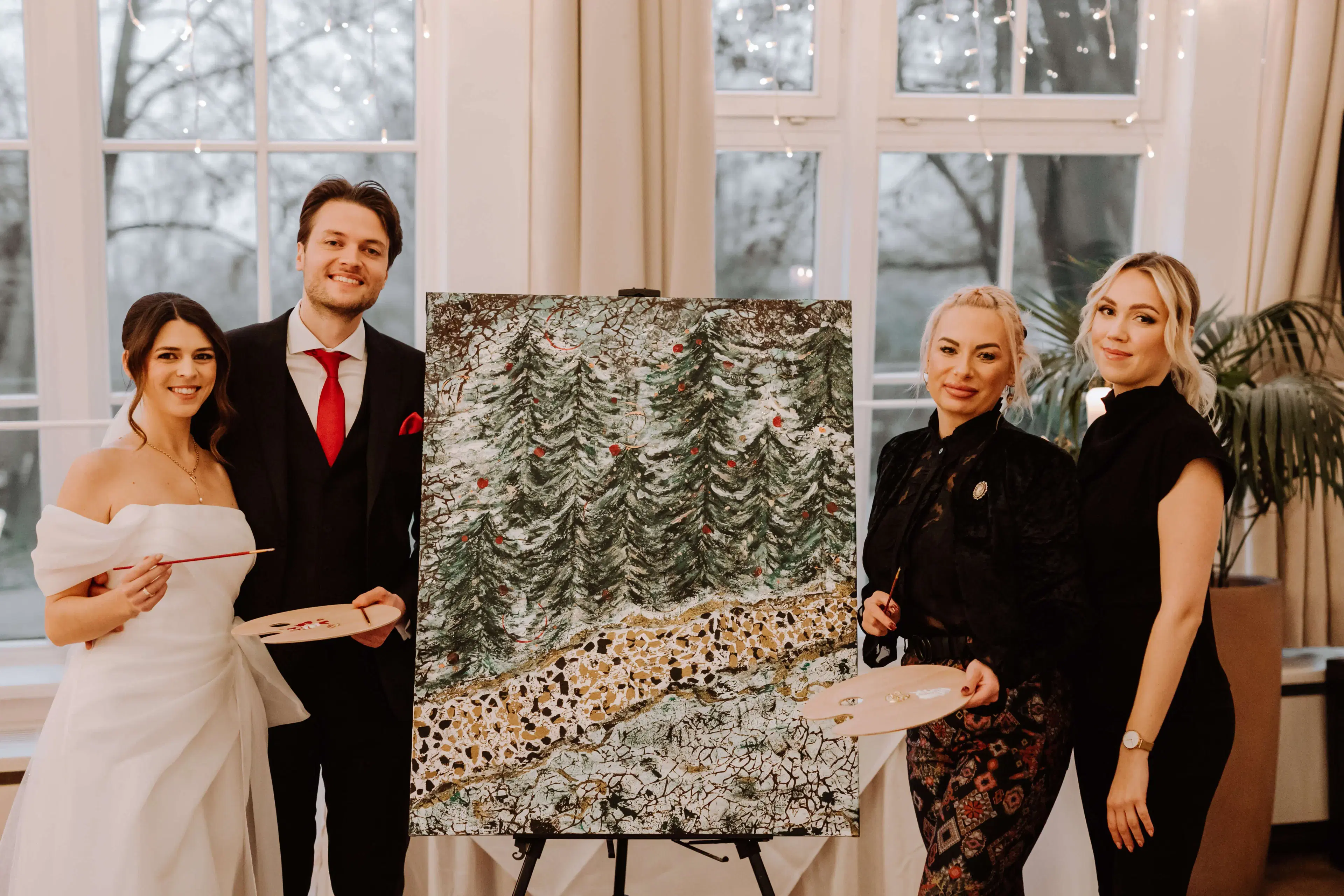 Emotionales Live-Painting der Winterhochzeit in Wien